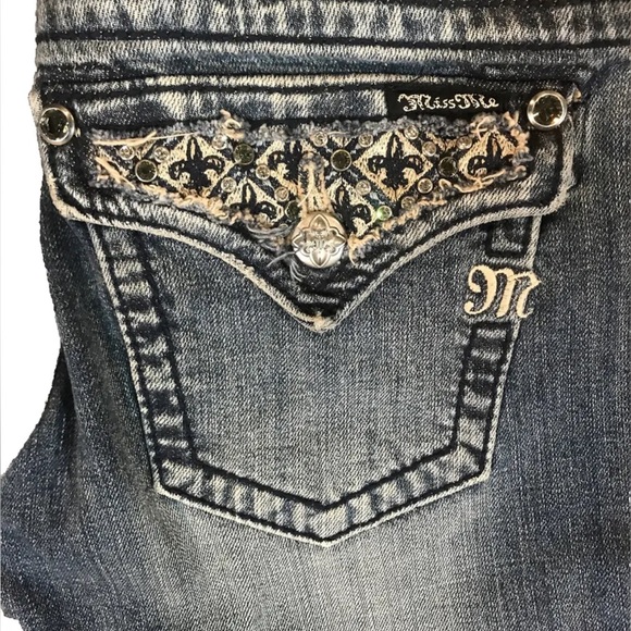Miss Me Jeans Womens Bootcut Size 28 X 28 3/4 Altered Embroidered Bedazzled - Picture 8 of 15